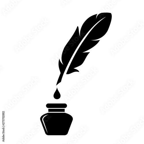Antique writing tools vector icon