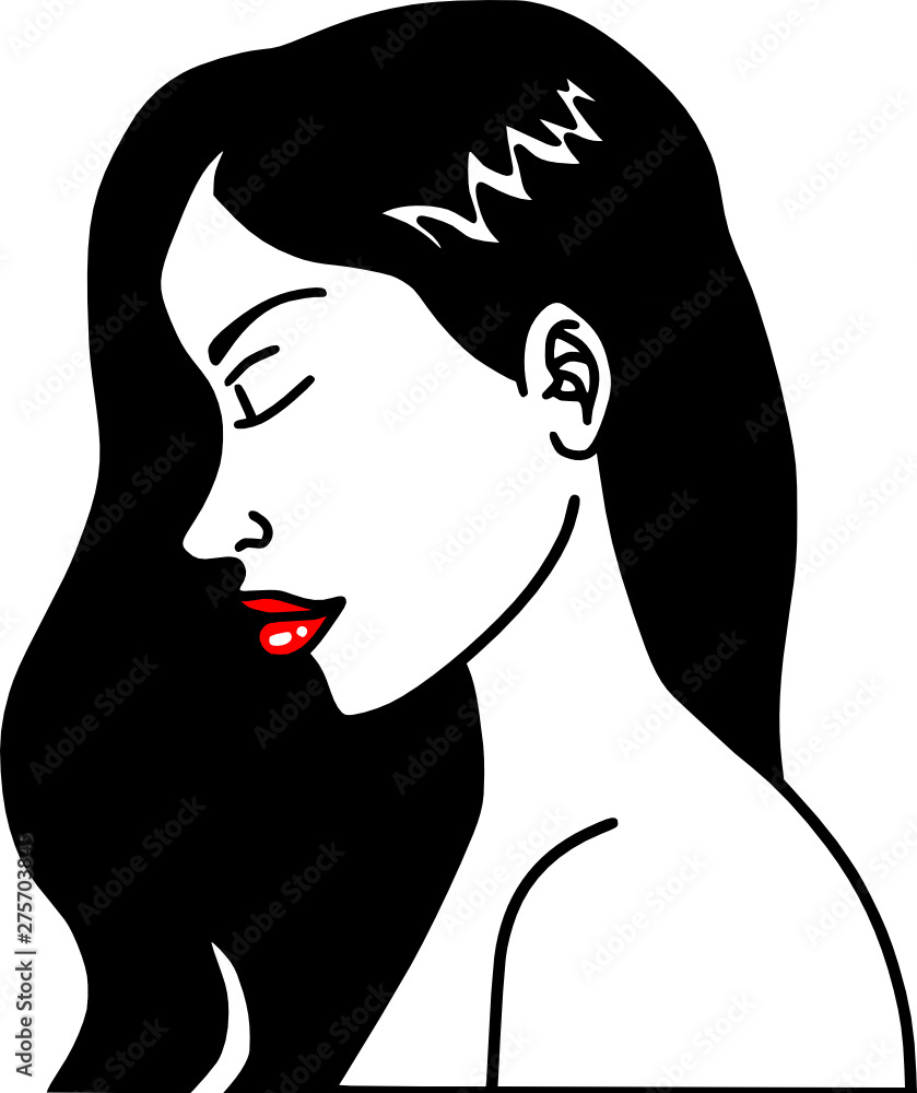 Side Profile Of Beautiful Woman Long Hair
