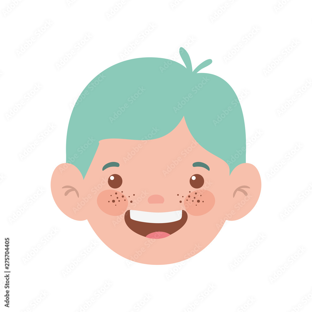 head of baby boy smiling with white background head of baby boy smiling with white background