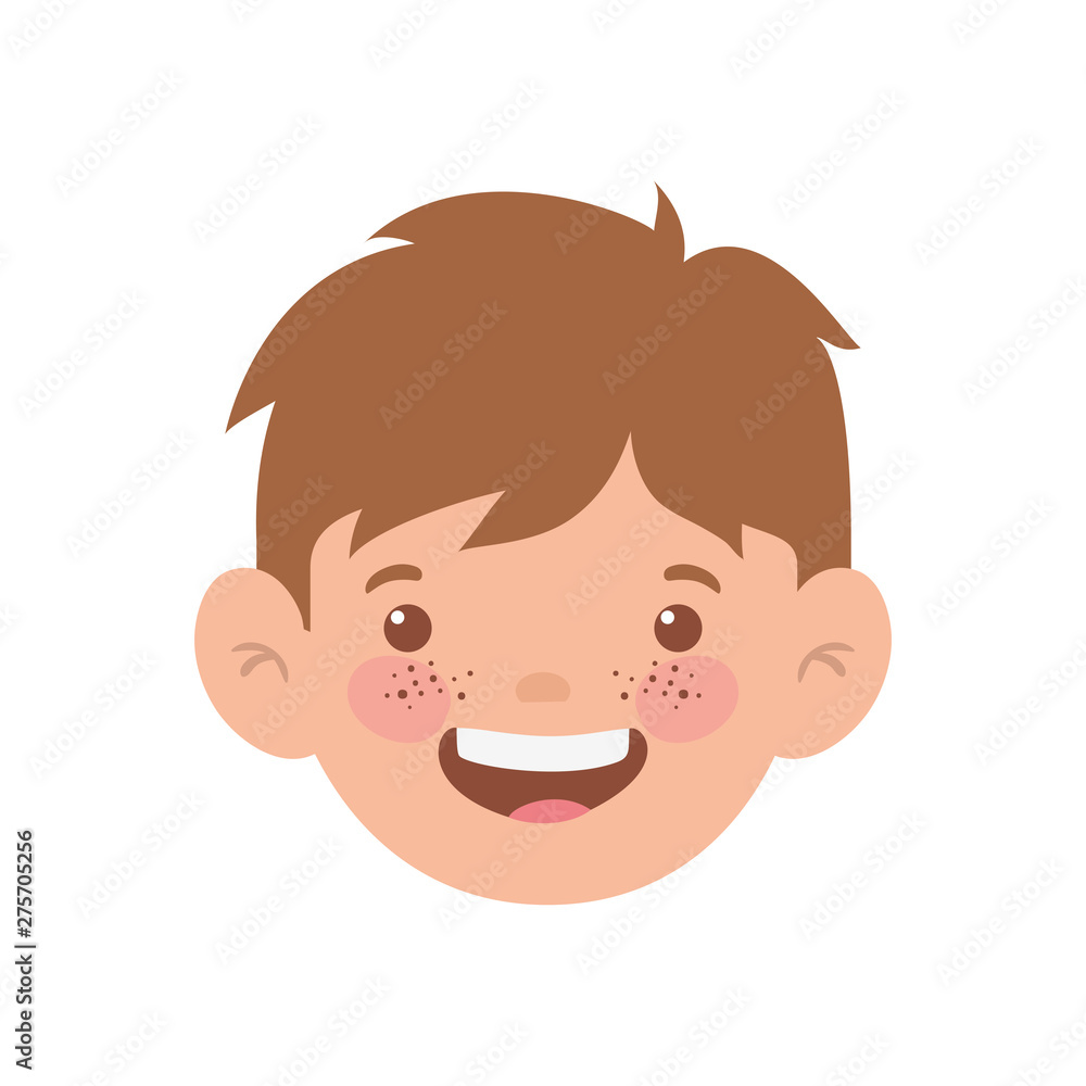head of baby boy smiling with white background head of baby boy smiling with white background