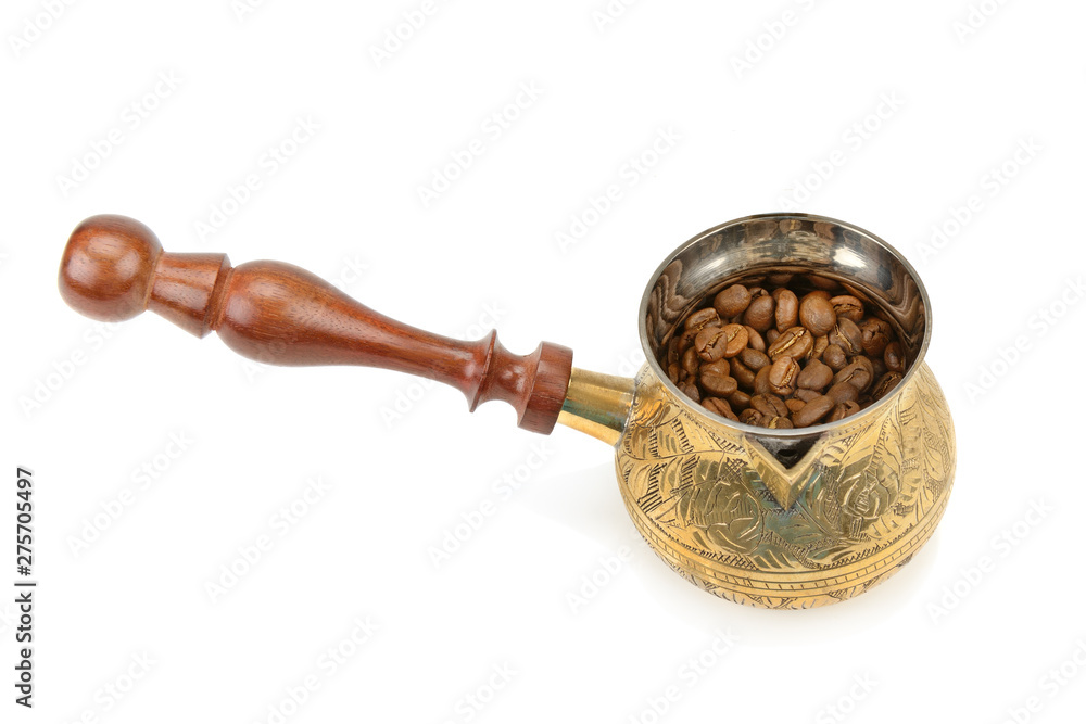 Coffeepot and coffee-berry isolated on white background. Coffeepot and coffee-berry isolated on white background.