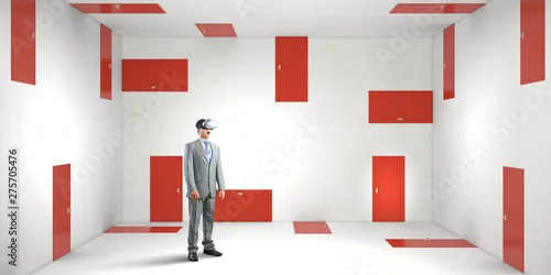 Obraz Right decision making and virtual reality. Mixed media