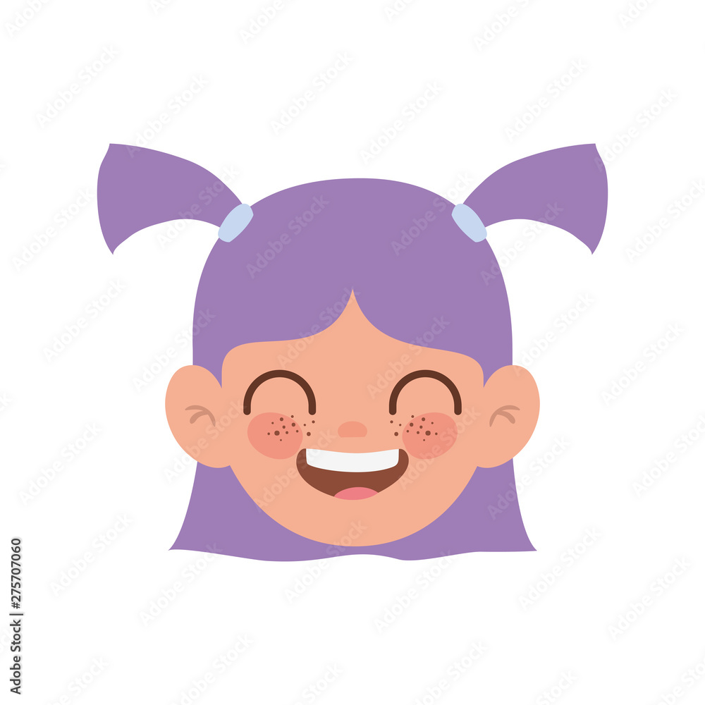 head of baby girl smiling with white background head of baby girl smiling with white background
