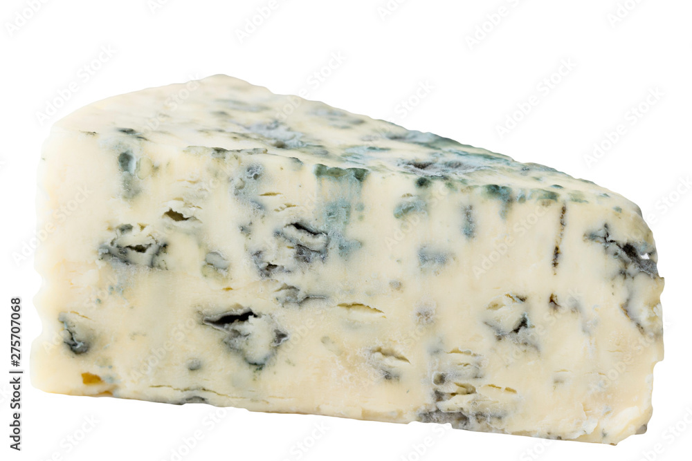 Mature blue  cheese isolated on a white background.