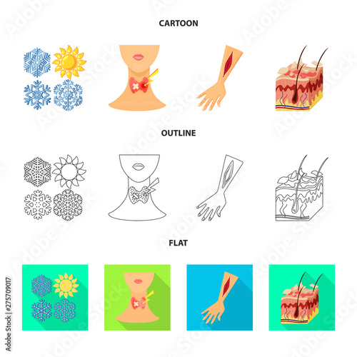 Isolated object of medical and pain logo. Collection of medical and disease stock vector illustration.