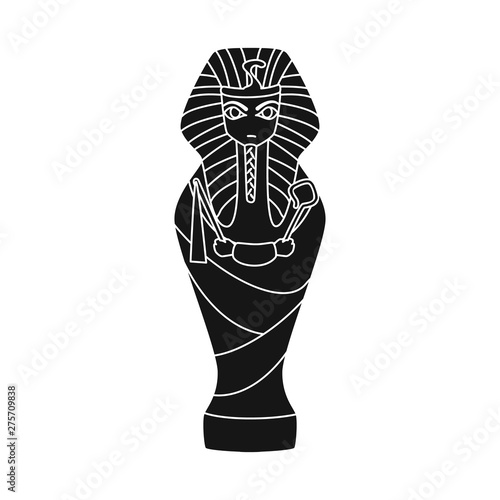 Vector design of sarcophagus and pharaoh logo. Set of sarcophagus and tomb vector icon for stock.