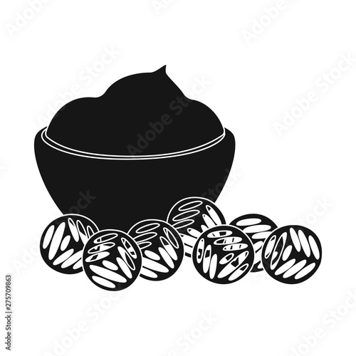 Vector design of snack and croutons logo. Collection of snack and bread stock symbol for web.