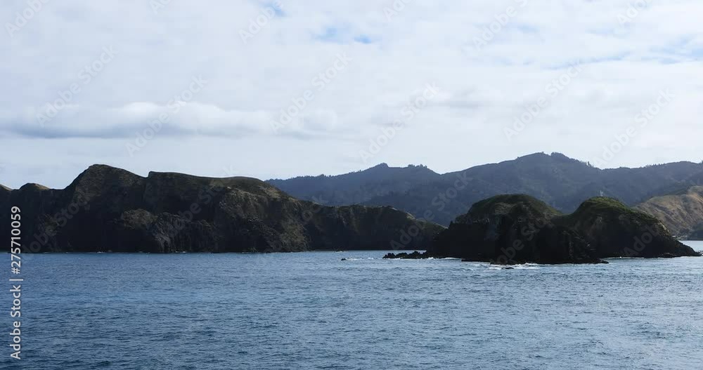 Mountain shoreline from Cook Strait, New Zealand 4K Mountain shoreline from Cook Strait, New Zealand 4K
