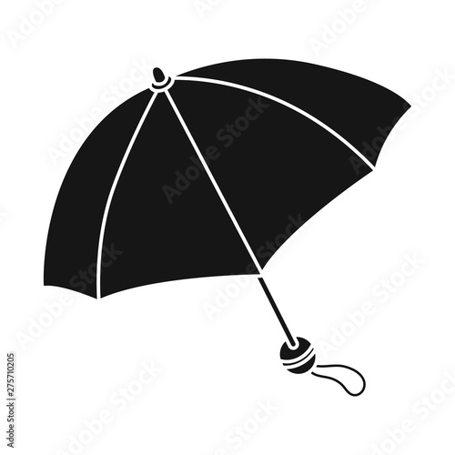 Vector design of parasol and spring logo. Set of parasol and meteorology stock symbol for web.