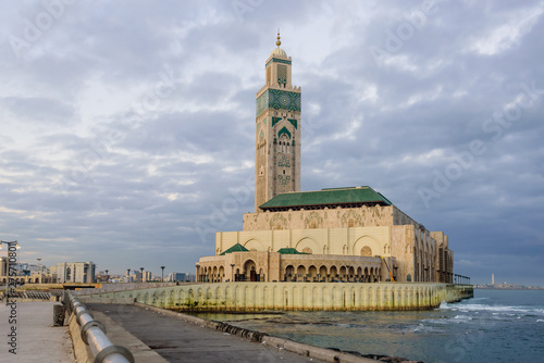 Sightseeing of Morocco. The Hassan II Mosque is the largest mosque in Morocco.