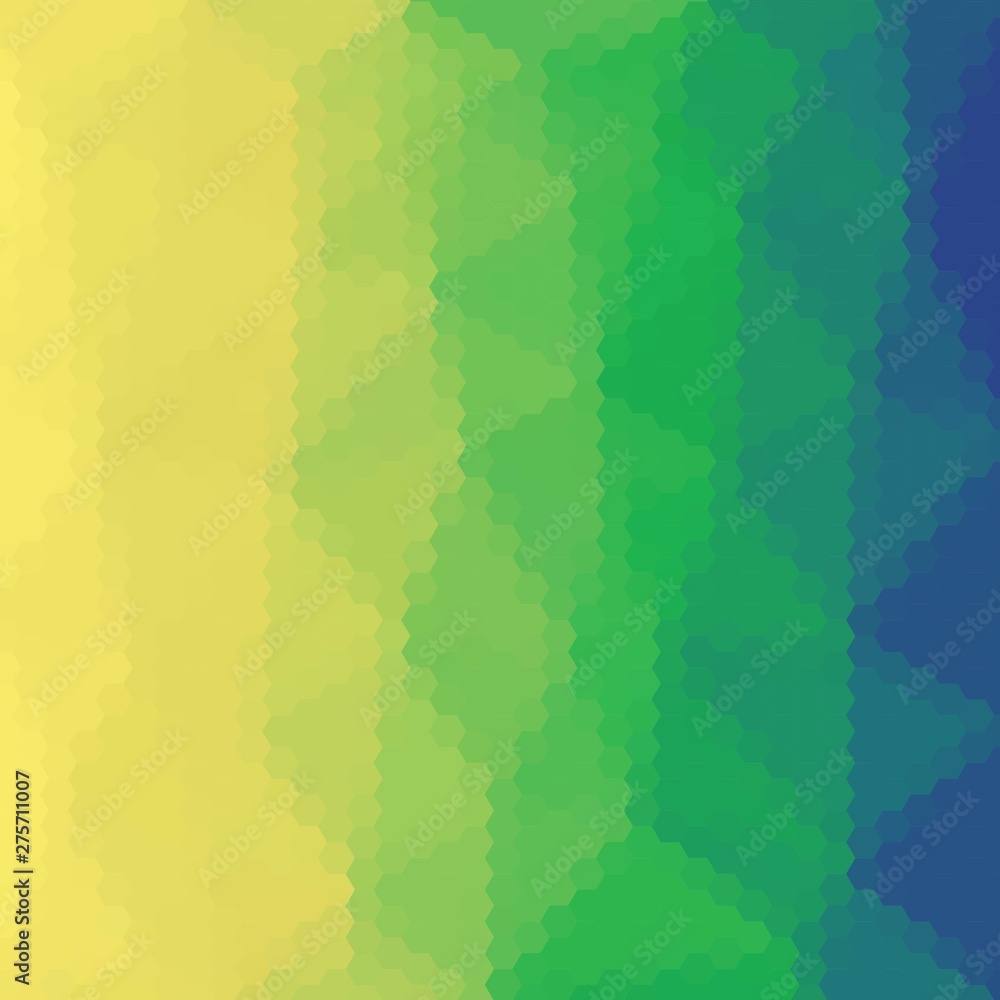 abstract background. blue, yellow, green hexagons. layout for advertising