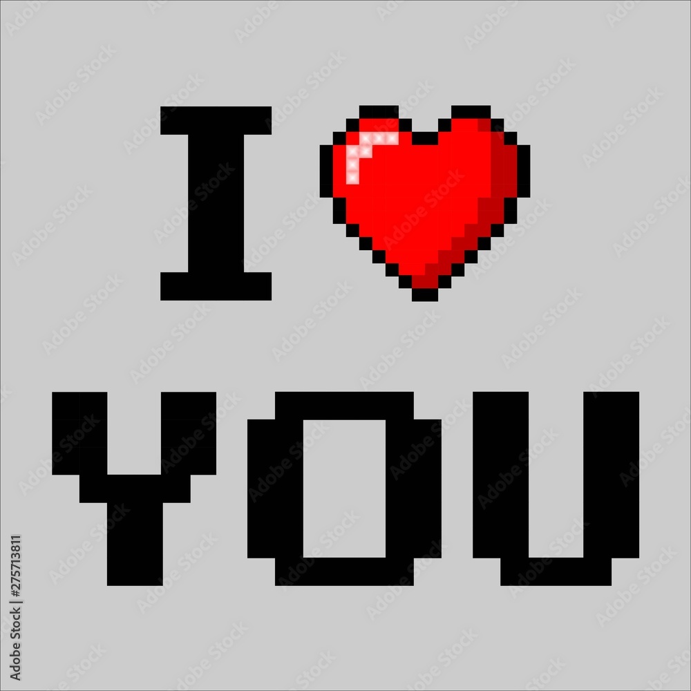 I love you. pixel. vector abstract background. eps 10 I love you. pixel. vector abstract background. eps 10