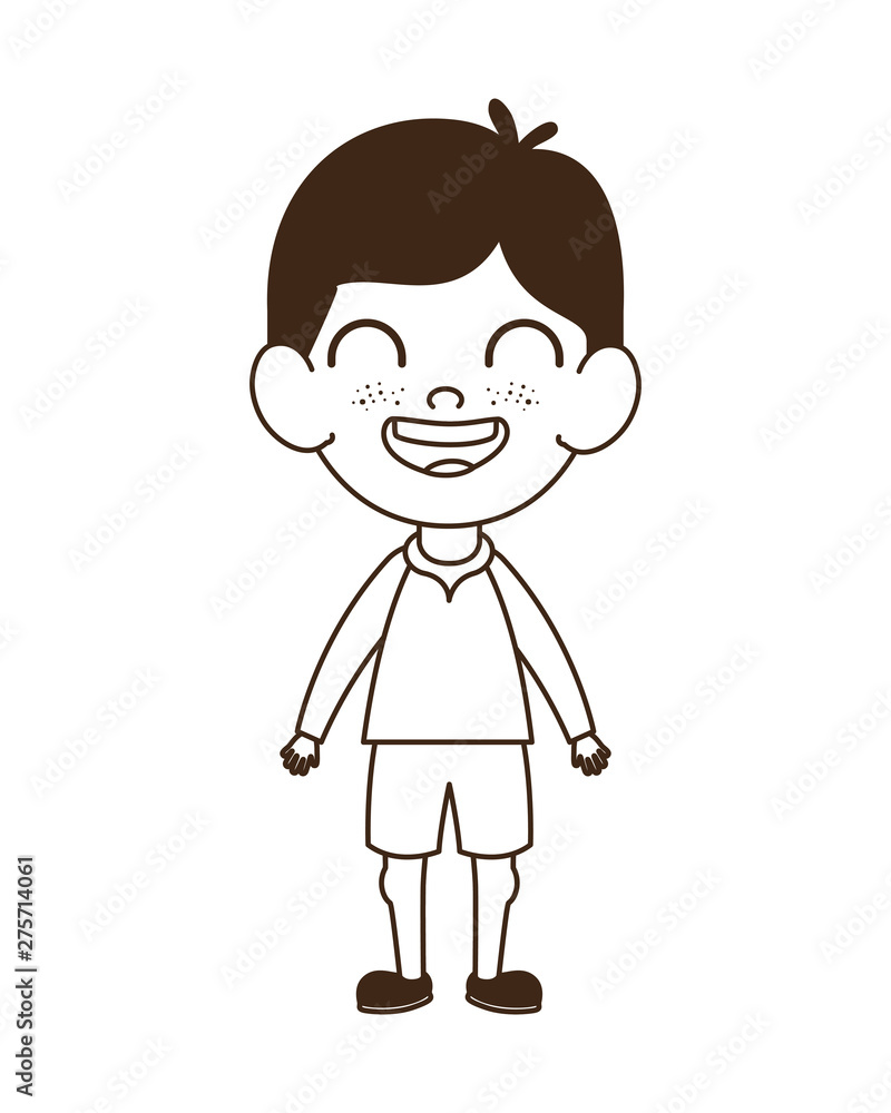 silhouette of baby boy standing smiling on white background silhouette of baby boy standing smiling on white background