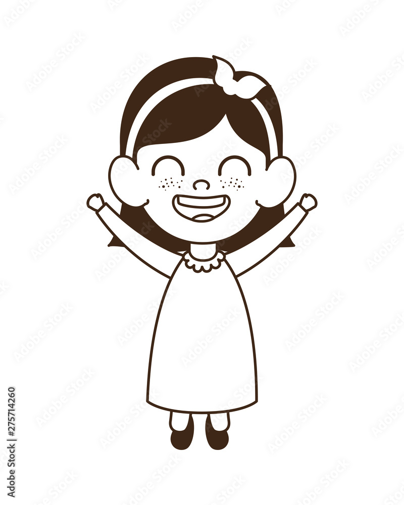 silhouette of baby girl standing smiling on white background silhouette of baby girl standing smiling on white background