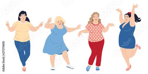 Dancing Plus Size Happy Women
