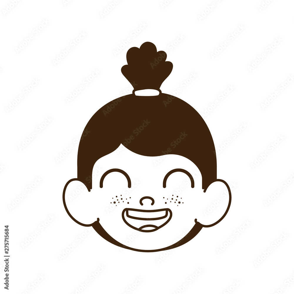 silhouette of head of baby girl smiling silhouette of head of baby girl smiling