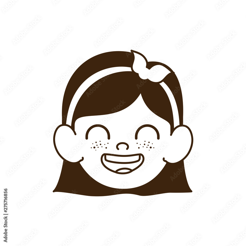 Obraz premium silhouette of head of baby girl smiling