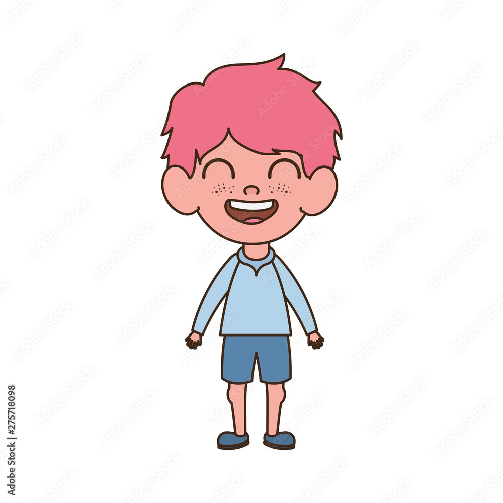 baby boy standing smiling on white background