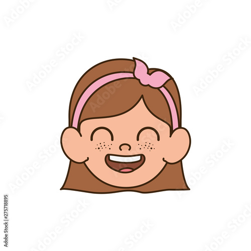 Wallpaper Mural head of baby girl smiling with white background Torontodigital.ca