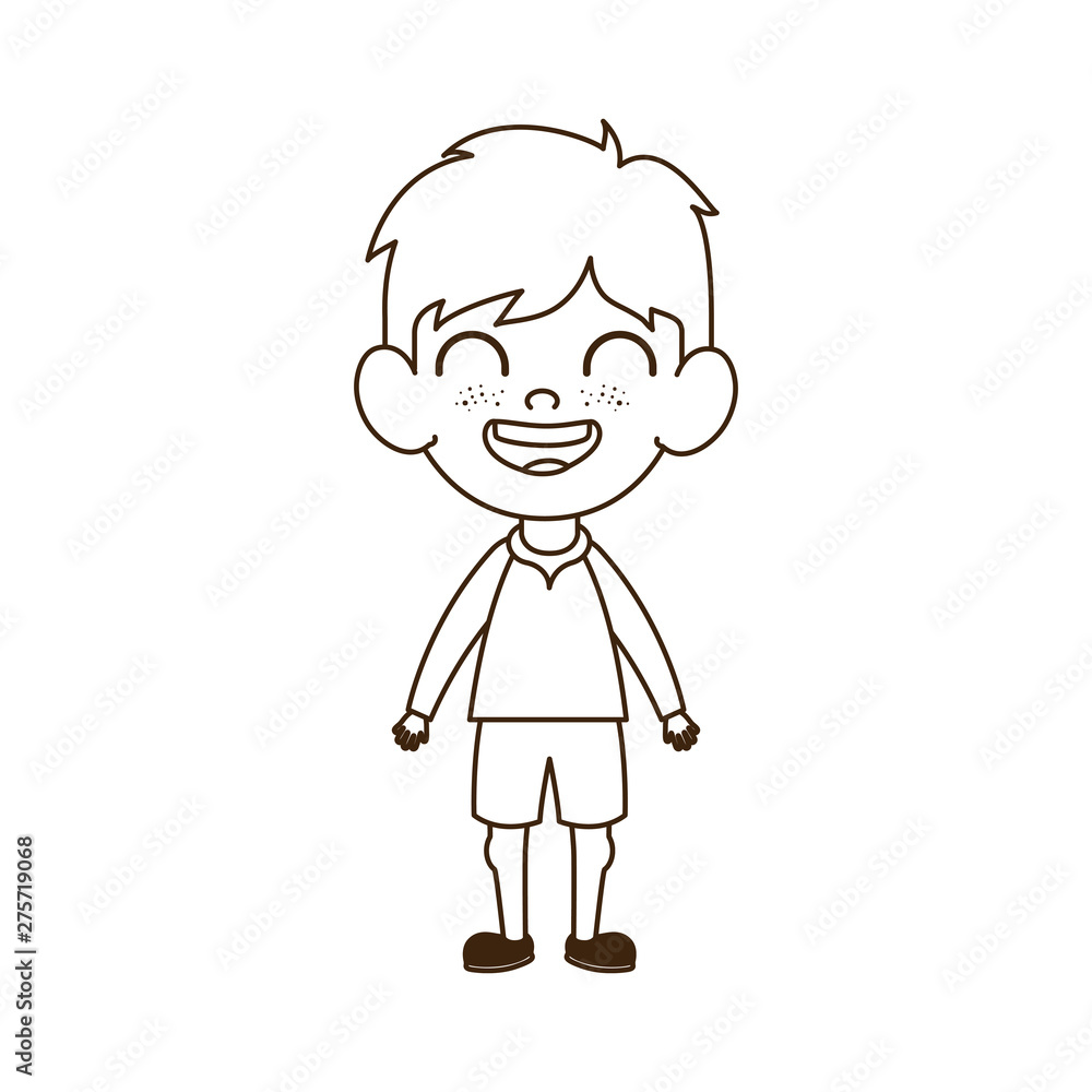 silhouette of baby boy standing smiling on white background silhouette of baby boy standing smiling on white background