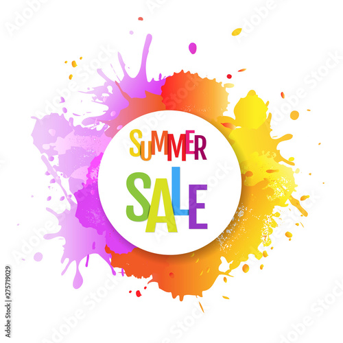 Sale Banner With Color Text With Blobs
