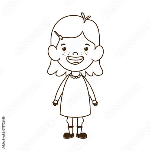 silhouette of baby girl standing smiling on white background