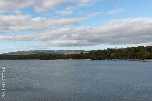 landscape with lake and clouds