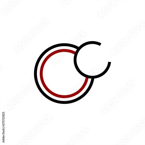 simple OOC, OC, CO initials line art company logo 