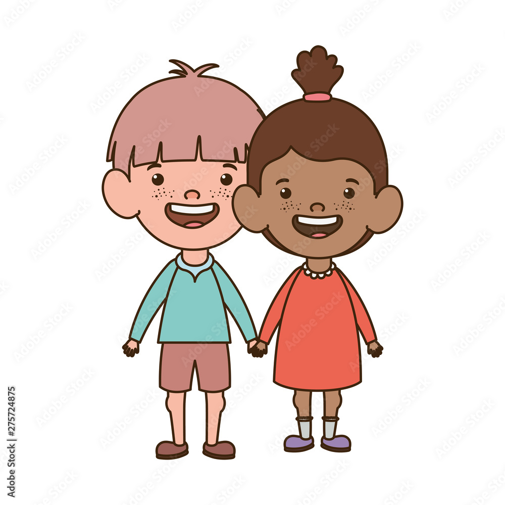 couple baby standing smiling on white background couple baby standing smiling on white background