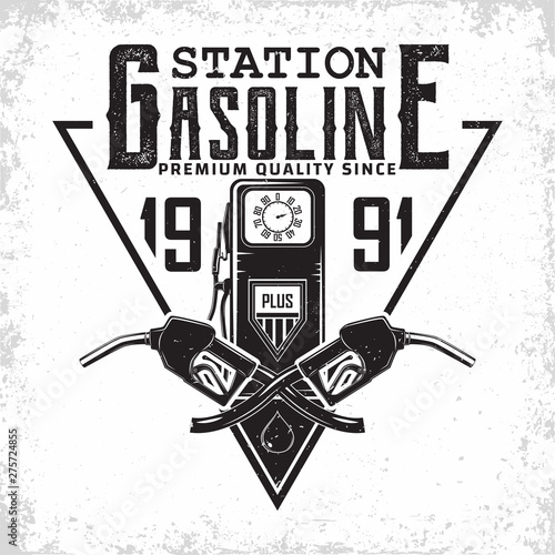 vintage filling station emblem design
