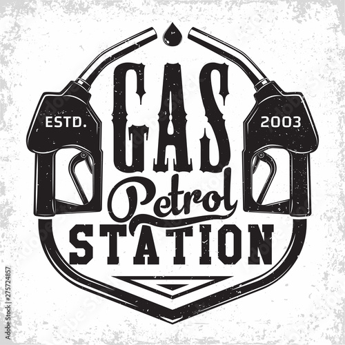 vintage filling station emblem design