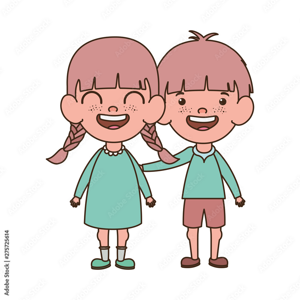couple baby standing smiling on white background couple baby standing smiling on white background