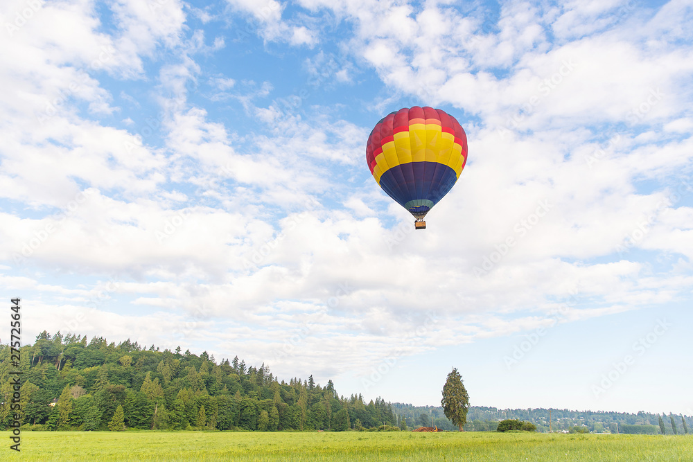 Obraz premium Colorful hot air balloon floating under blue sky