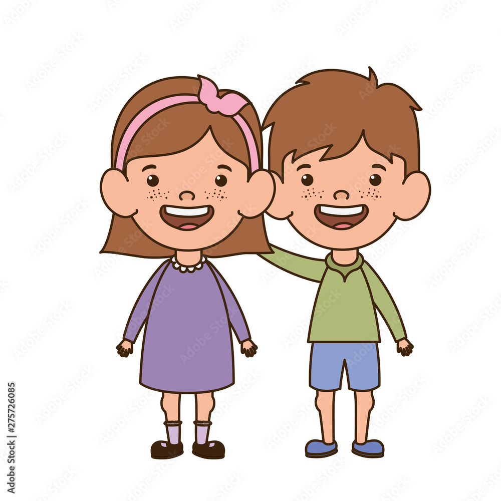 couple baby standing smiling on white background couple baby standing smiling on white background