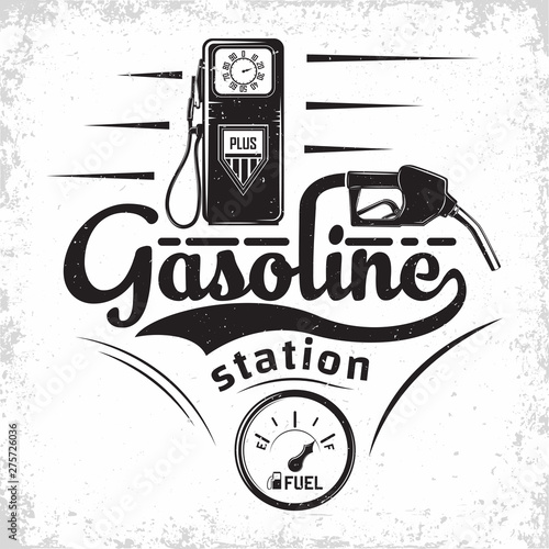 vintage filling station emblem design