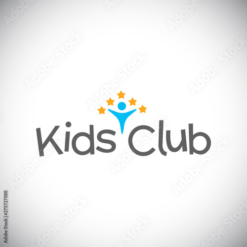 Kids club vector logo