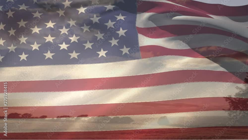 American flag and the ocean American flag and the ocean