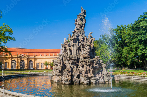 Fountain at the Palace Garden (Schlossgarten) in Erlangen, Germany photo