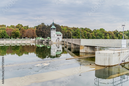 Dam on river Lech near Augsburg, Germany photo