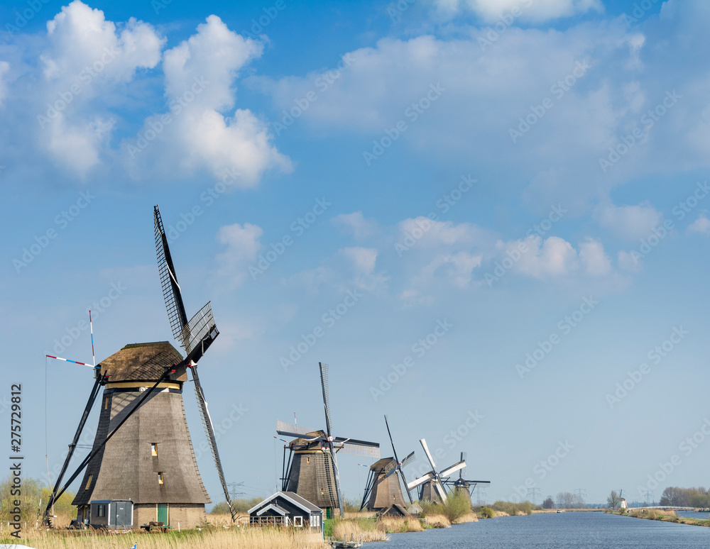 Windmills in Kinderdijk , Netherlands