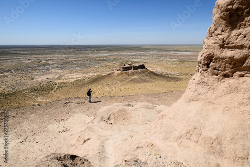 The largest ruins castles of ancient Khorezm – Ayaz - Kala, Uzbekistan. photo