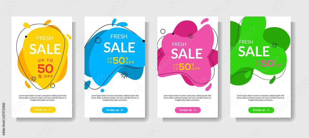 Fototapeta premium Dynamiczny nowoczesny płynny mobilny do sprzedaży banerów