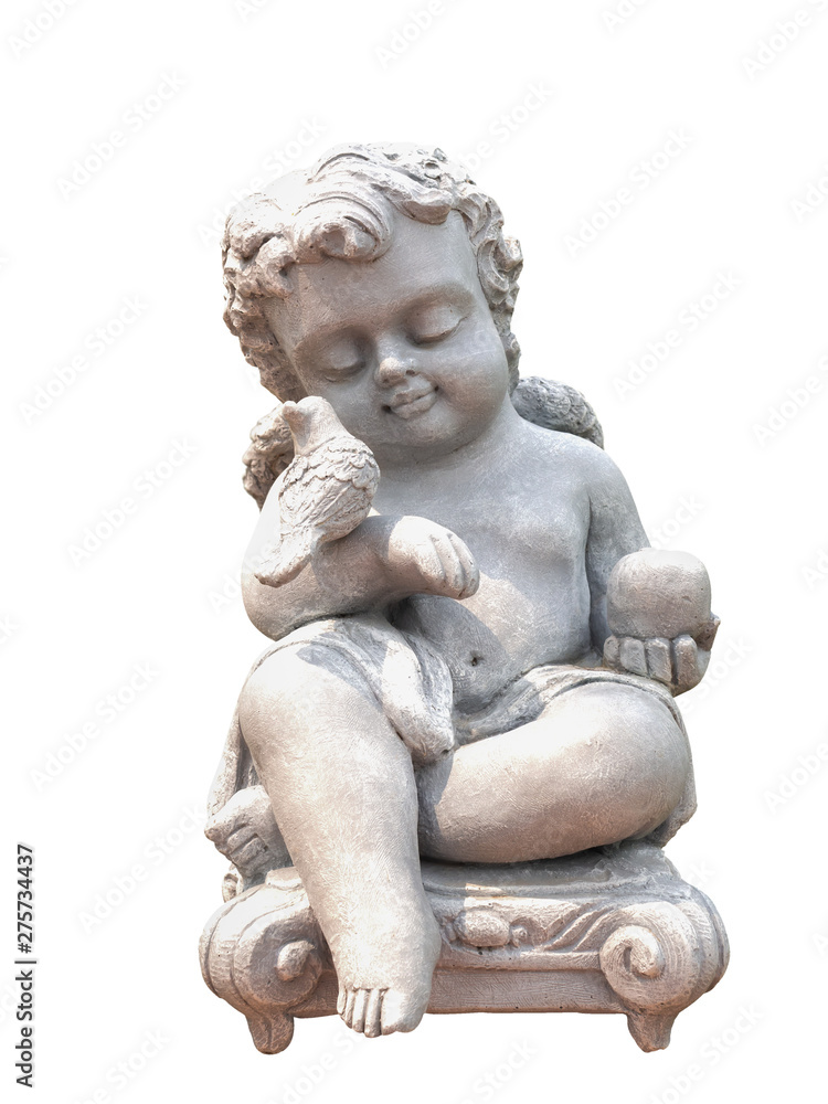 Cupid sculpture on white background.(clipping path) Cupid sculpture on white background.(clipping path)