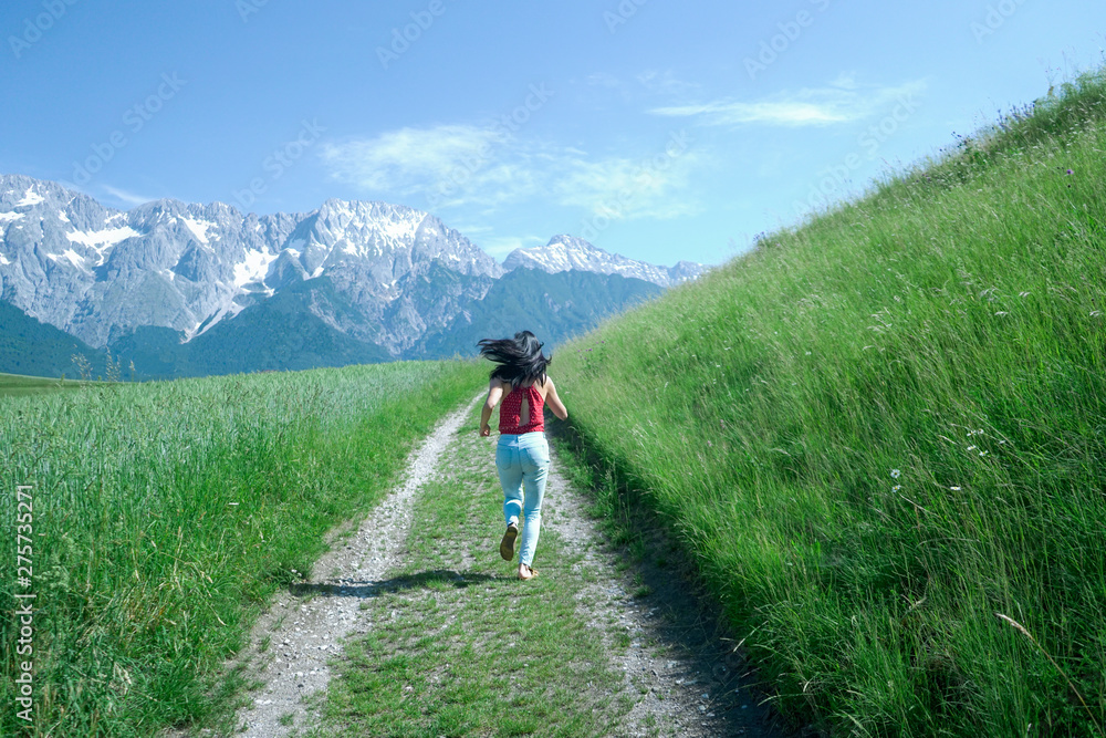 self care, healthy, exercise, isolation, escape, quarantine, outdoors, nature,  run, running, cardio, health, woman, fields, grass. mountains, landscape, travel, hiker, hike, heart, walk, active