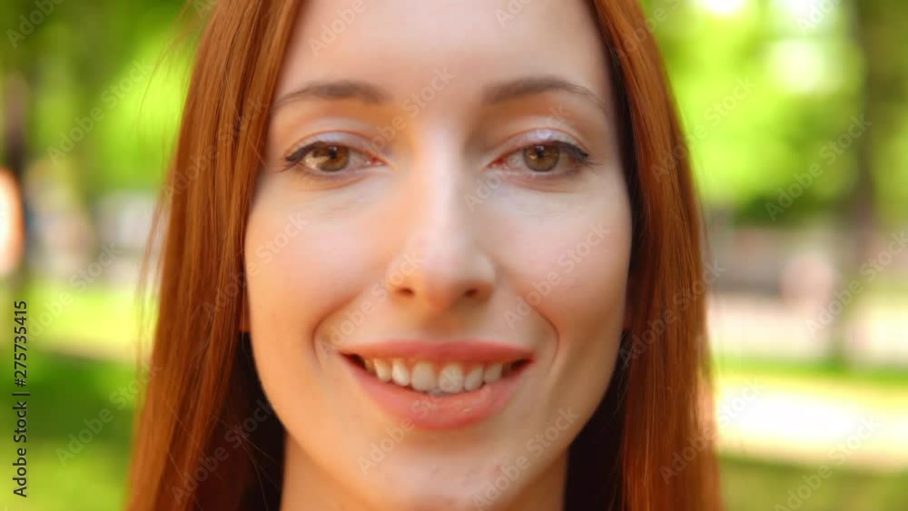 Close-up Face of Beautiful Young Lady in Summer Park. Portrait of Natural Good-looking Woman Walking Among Trees. Close-up Face of Beautiful Young Lady in Summer Park. Portrait of Natural Good-looking Woman Walking Among Trees.
