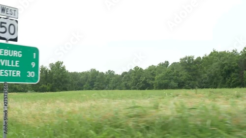 Drive Plate-Passing verdant Virginia countryside along Highway 50 near Middleburg, Loudoun County-POV-Side photo