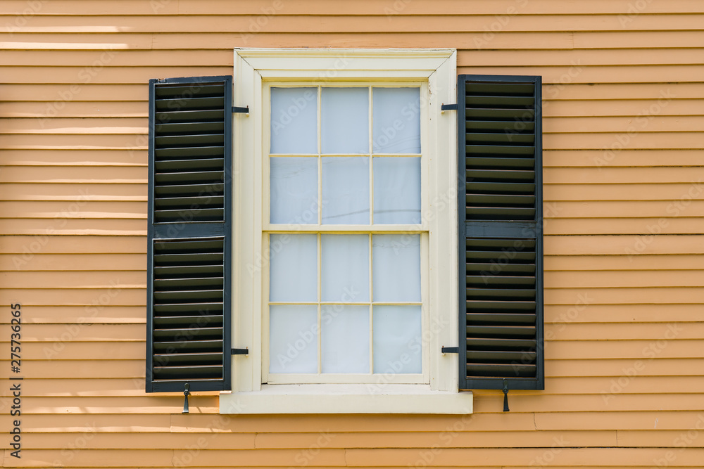 Old Historic Window Exterior with Shutters Old Historic Window Exterior with Shutters