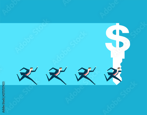 Escaped business people, currency symbols,dollar