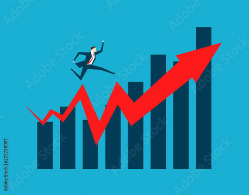 Business people with success career arrow