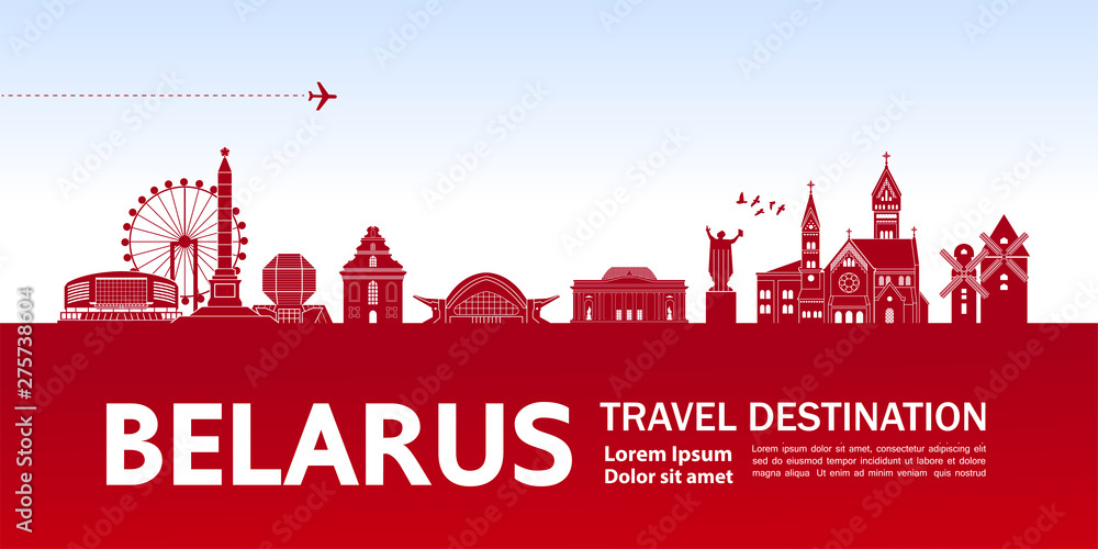Belarus travel destination grand vector illustration.